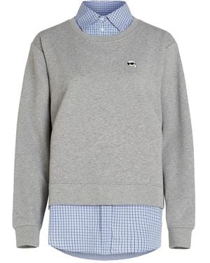 KARL LAGERFELD Ikon Layered Sweatshirt - Gray