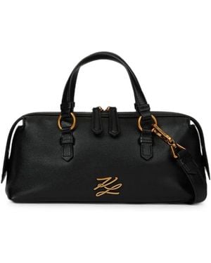 KARL LAGERFELD K/Autograph Elongated Bowling Bag - Black