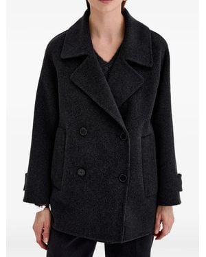 Biancalancia Double-Breasted Notched-Lapel Coat - Black
