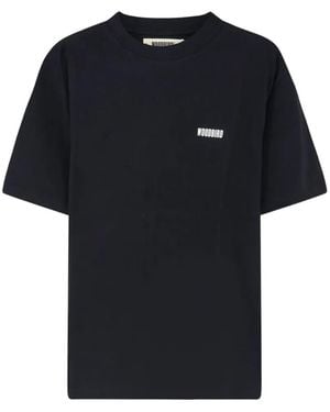 Woodbird Baine Sea Logo-Print T-Shirt - Black