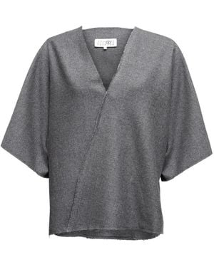 MM6 by Maison Martin Margiela Raw-Cut Detail Blouse - Grey
