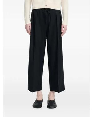 Maria McManus Drawstring Pleated Cropped Trousers - Black