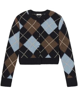 A.L.C. Skyler Argyle-Knit Cardigan - Black