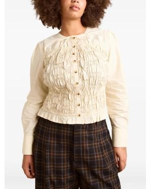 Damson Madder Chemise Elliana Boutonnée À Fronces - Natural