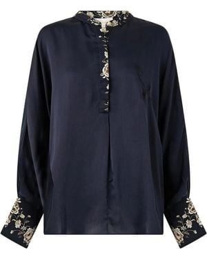 CAMILLA Placket Detail Shirt - Blue