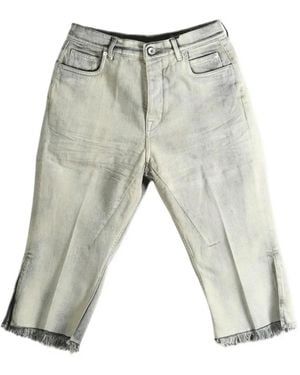Rick Owens Jean Court Bolan À Bords Francs - White