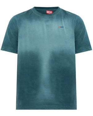 DIESEL Logo-Embroidered T-Shirt - Blue