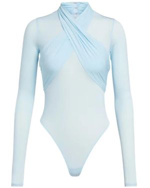 Wardrobe NYC Body Con Tiras Cruzadas De Manga Larga - Azul