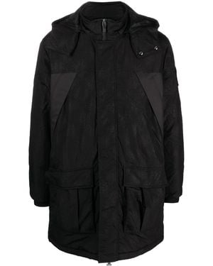 EA7 Logo-Patch Hooded Jacket - Black