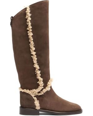 Casadei Botas Riderama con ribete - Marrón