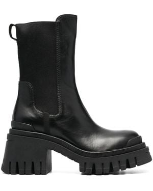 Premiata Botas Con Tacón Cuadrado - Negro