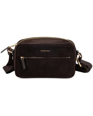 Borbonese Sac À Bandoulière À Plaque Logo - Black