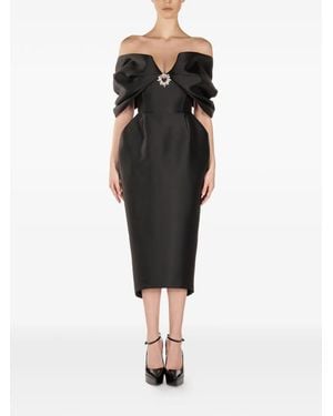 ARAFTU Off-Shoulder Midi Dress - Black