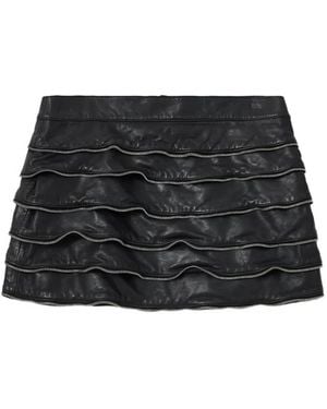 AllSaints Emara Zip-Trim Ruffled Skirt - Black