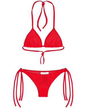 Laneus Knitted Bikini Set - Red