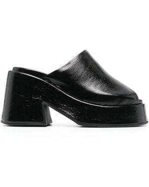 Ganni 95Mm Leather Sandals - Black
