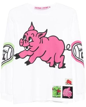 Chopova Lowena Hey Piggy Printed T-Shirt - Pink