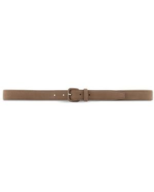 Giorgio Armani Suede Buckle Belt - White