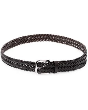Anderson's Woven Leather Belt - Brown