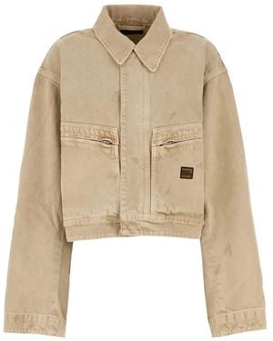 Balenciaga Denim Jacket With A 'Vintage' Effect - Natural