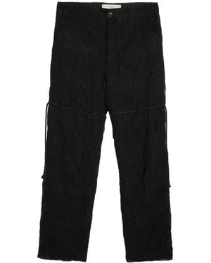 Song For The Mute Lace-Appliquéd Trousers - Black