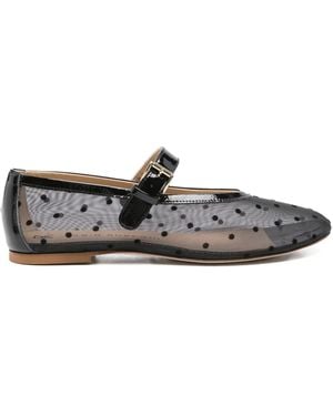 Fabio Rusconi Polka-Dot Mesh Ballet Flats - Grey