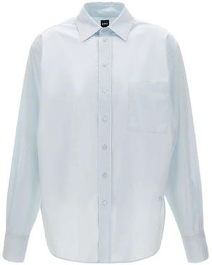 BOSS Embroidered Pocket Cotton Shirt - White