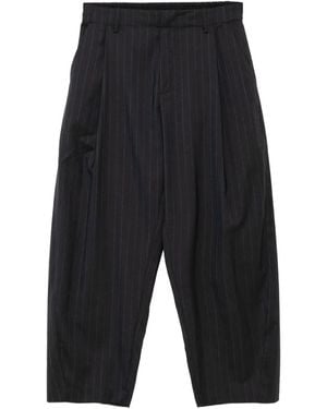 CROQUIS Pleated Pinstripe Pants - Blue