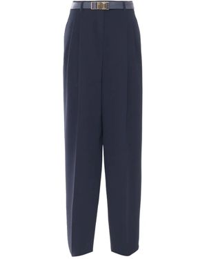 Max Mara Pantaloni Neottia Con Cintura - Blu