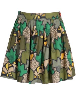 KENZO Camouflage-Print Pleated Mini Skirt - Green