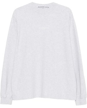 Alexander Wang Logo-Print Long-Sleeve T-Shirt - White