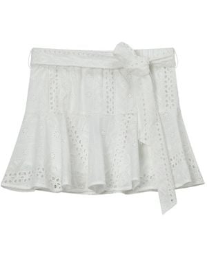 B+ AB Self-Tie Mini Skirt - White