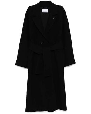 Manuel Ritz Virgin Wool Belted Coat - Black