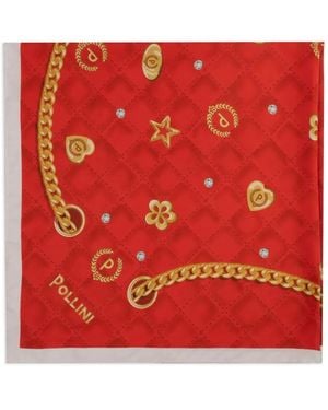 Pollini Chain-Print Scarf - Red