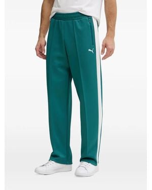 PUMA T7 Logo-Embroidered Side-Stripe Track Pants - Green
