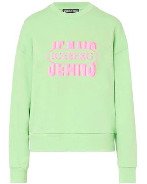 Iceberg Sudadera De Algodón Con Logo Estampado - Verde
