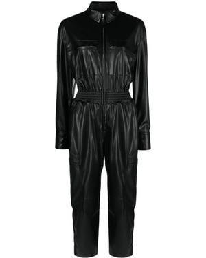 Stella McCartney Altermat Elasticated-Waist Faux-Leather Jumpsuit - Black
