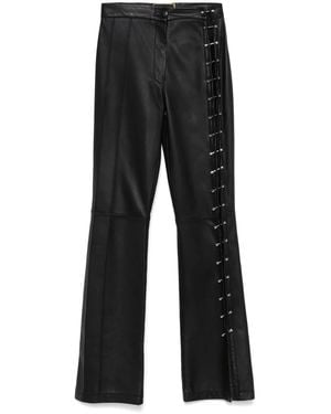 MITILIANE COUTURE Piercing-Detail Leather Pants - Black