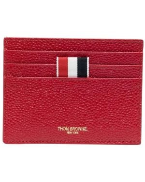 Thom Browne Rectangular Card Holder - Red