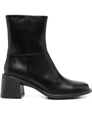 Vagabond Shoemakers Leather Block-Heel Ankle Boots - Black