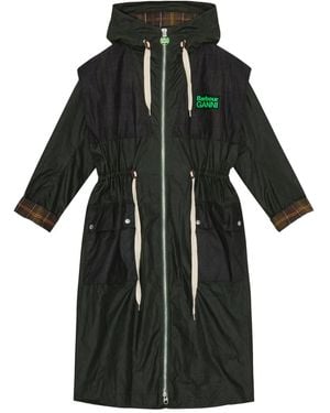Ganni X Barbour Hooded Coat - Black