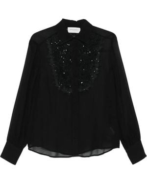 ERMANNO FIRENZE Embellished Blouse - Black