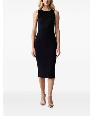 Elisabetta Franchi Logo-Print Zip-Fastening Midi Dress - Black