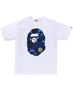A Bathing Ape T-Shirt Con Stampa Ape Head - Blu
