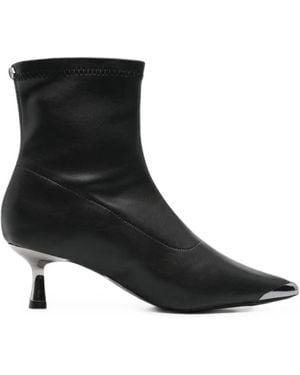 Cult Metal-Toe Pointed-Toe Ankle Boots - Black