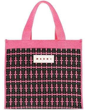 Marni Cotton-Blend Tote Bag - Red