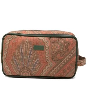 Etro Paisley-print Wash Bag - ブラウン