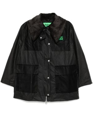 Barbour X Ganni Waxed Coat - Black