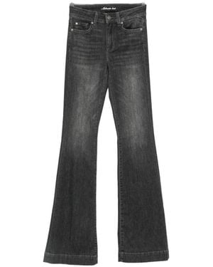 Liu Jo Faded Flared-Leg Jeans - Gray