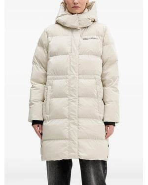 KARL LAGERFELD Hooded-Neckline Puffer Jacket - Natural